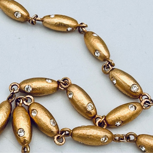 Vintage Gold Plated & Crystal Necklace - Picture 4 of 6